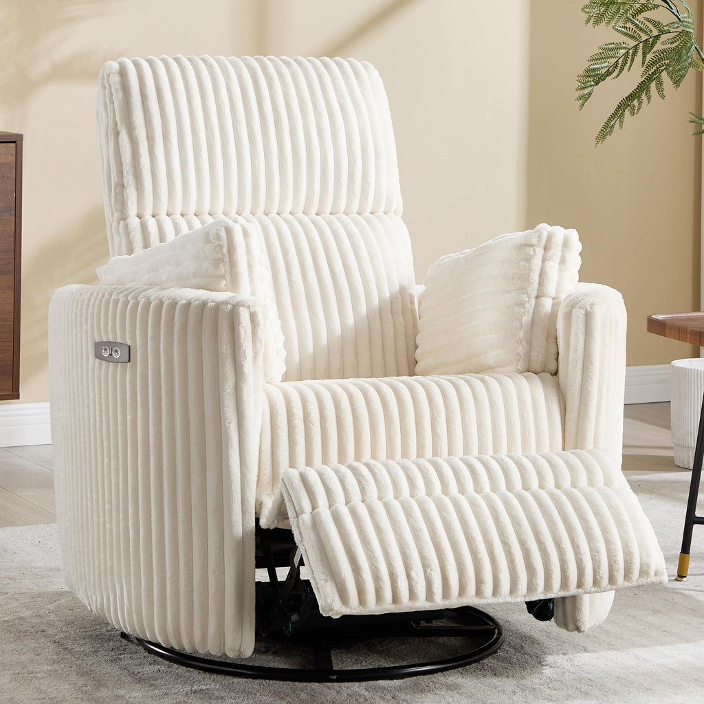 Power Recliner Swivel Glider Rocking Chair with USB Port E93967
