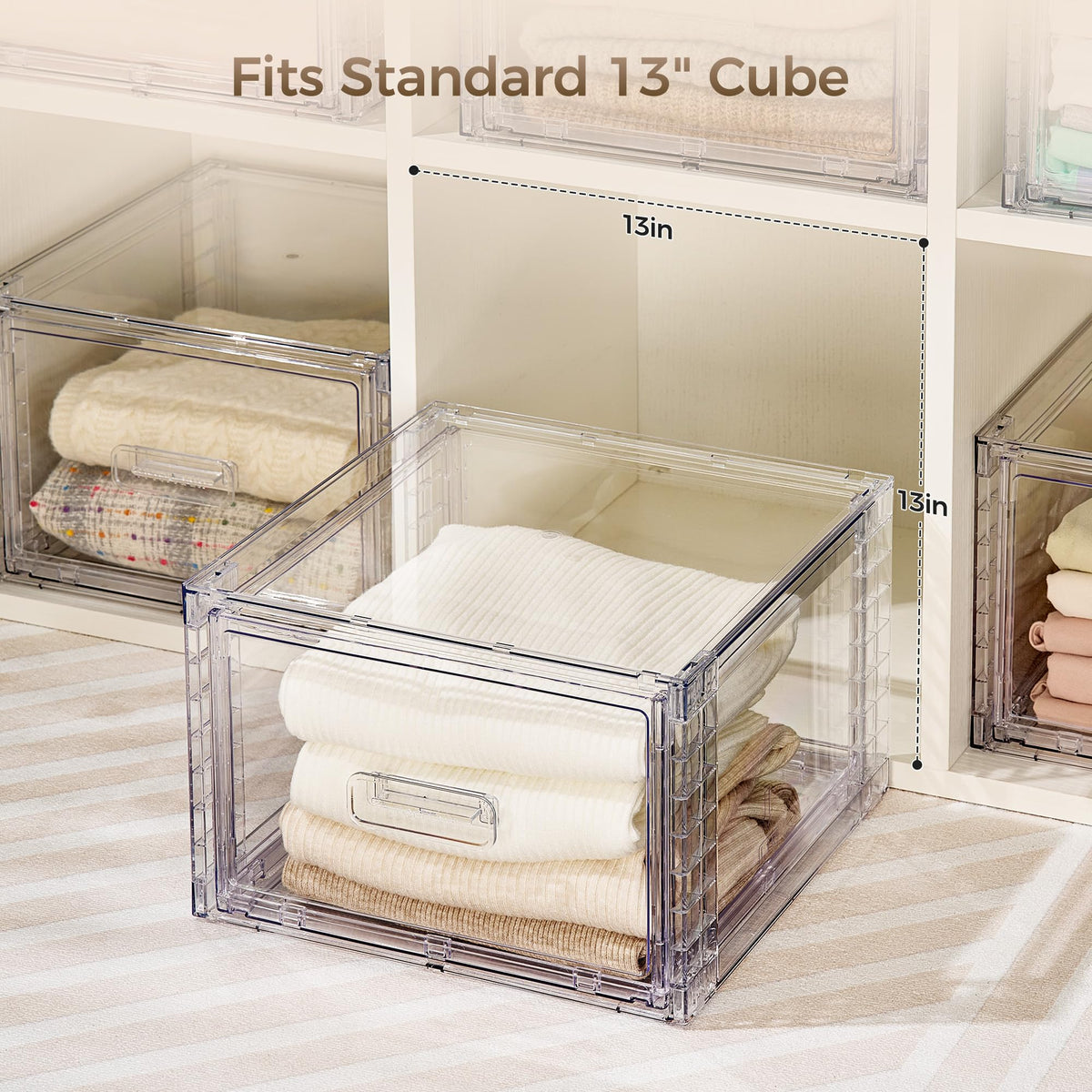 Clear Stackable Storage Drawers 4 Pack 15QT U348