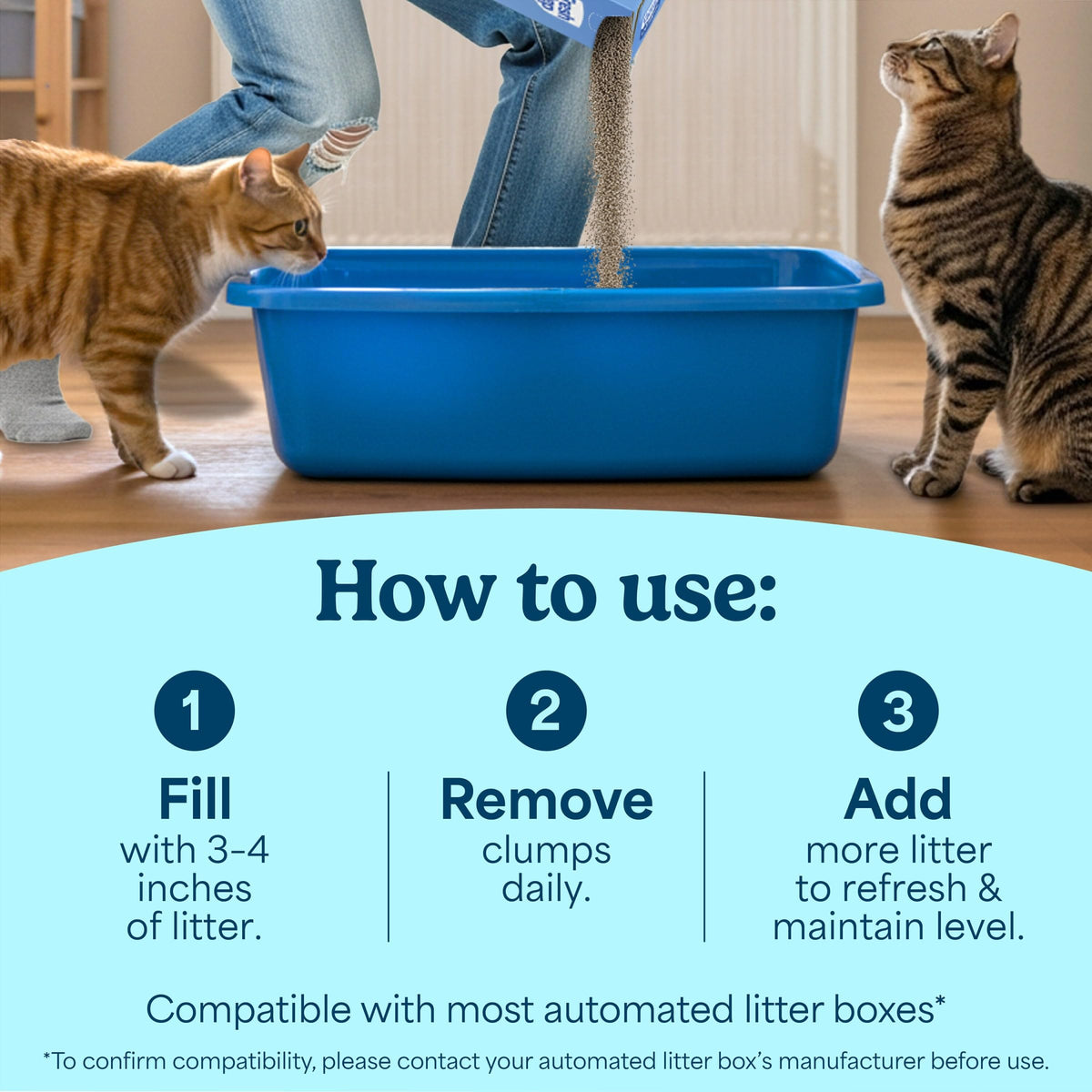 Unscented Multi Cat Clumping Cat Litter, 18.5 lb T53697