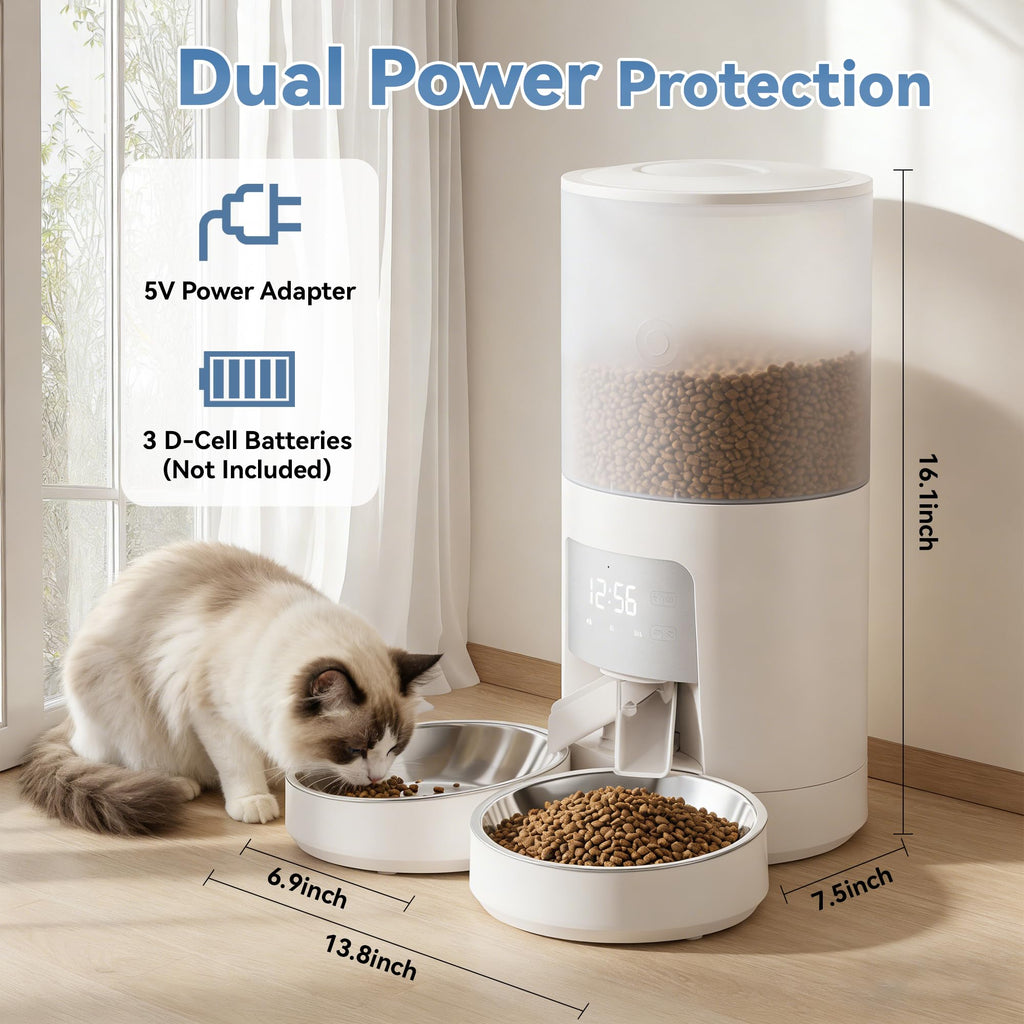Automatic Cat Feeder 6L White U779343