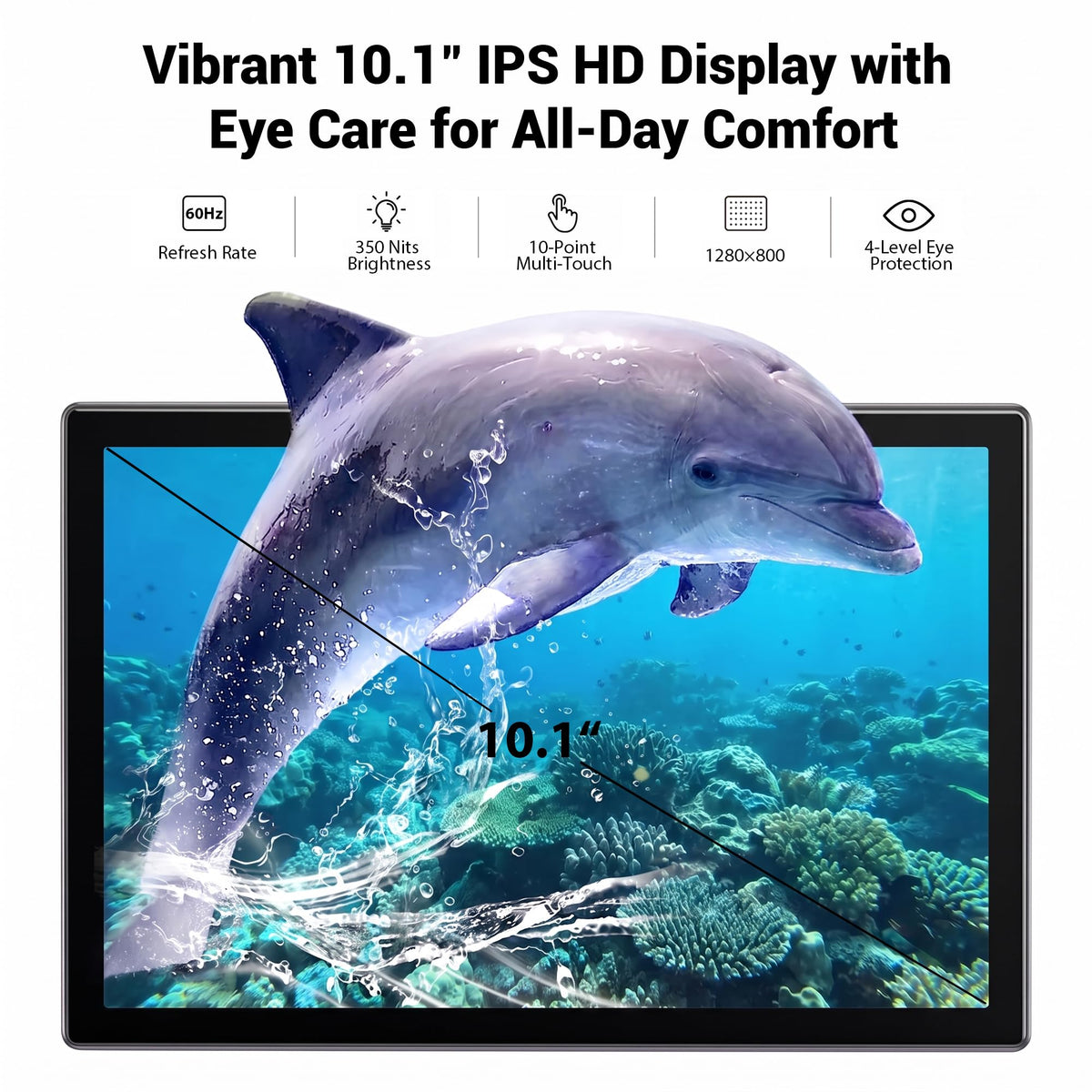 10.1" Android 16 Tablet with Keyboard, 30GB RAM 64GB ROM, Gray B648