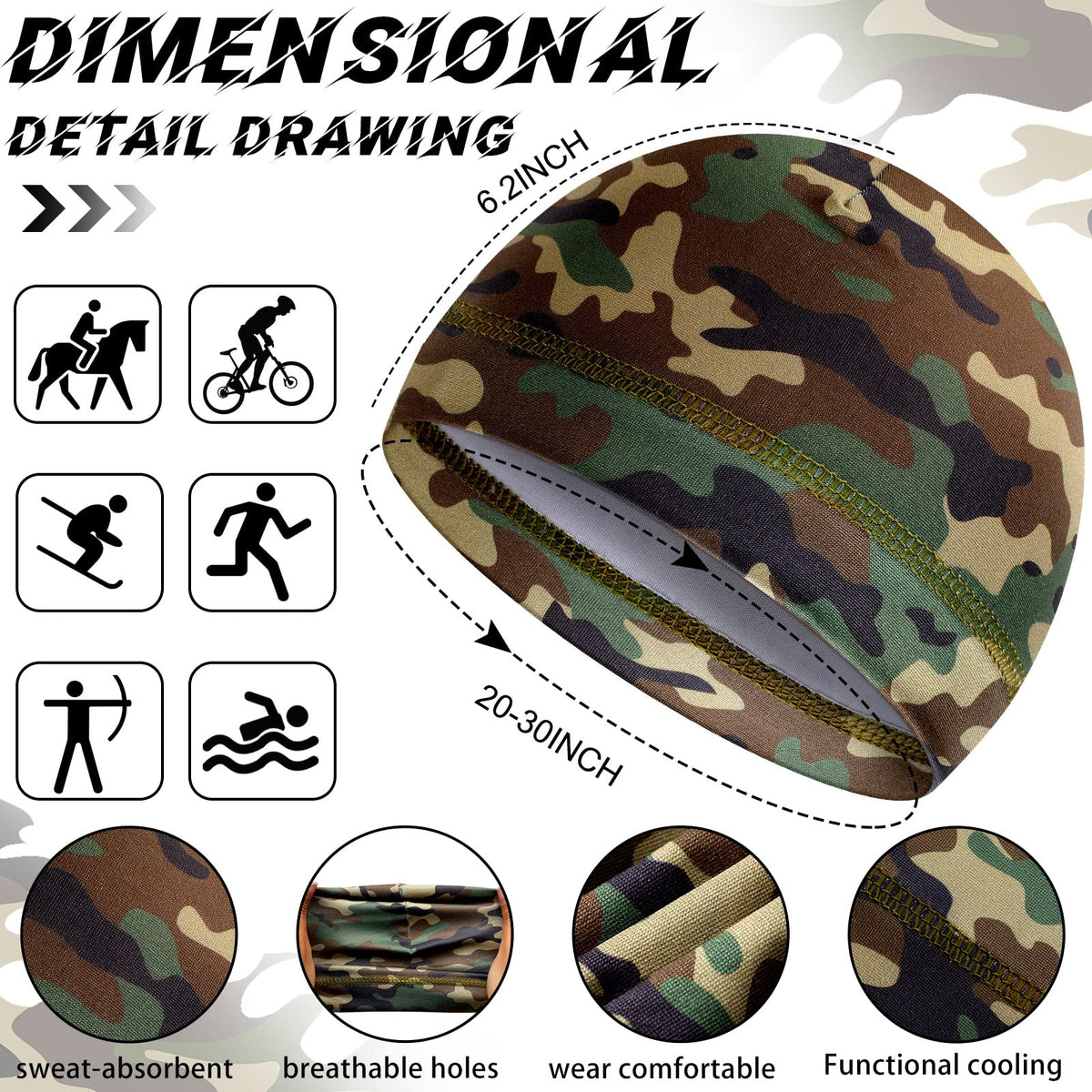 30 Pcs Cooling Skull Cap B87875