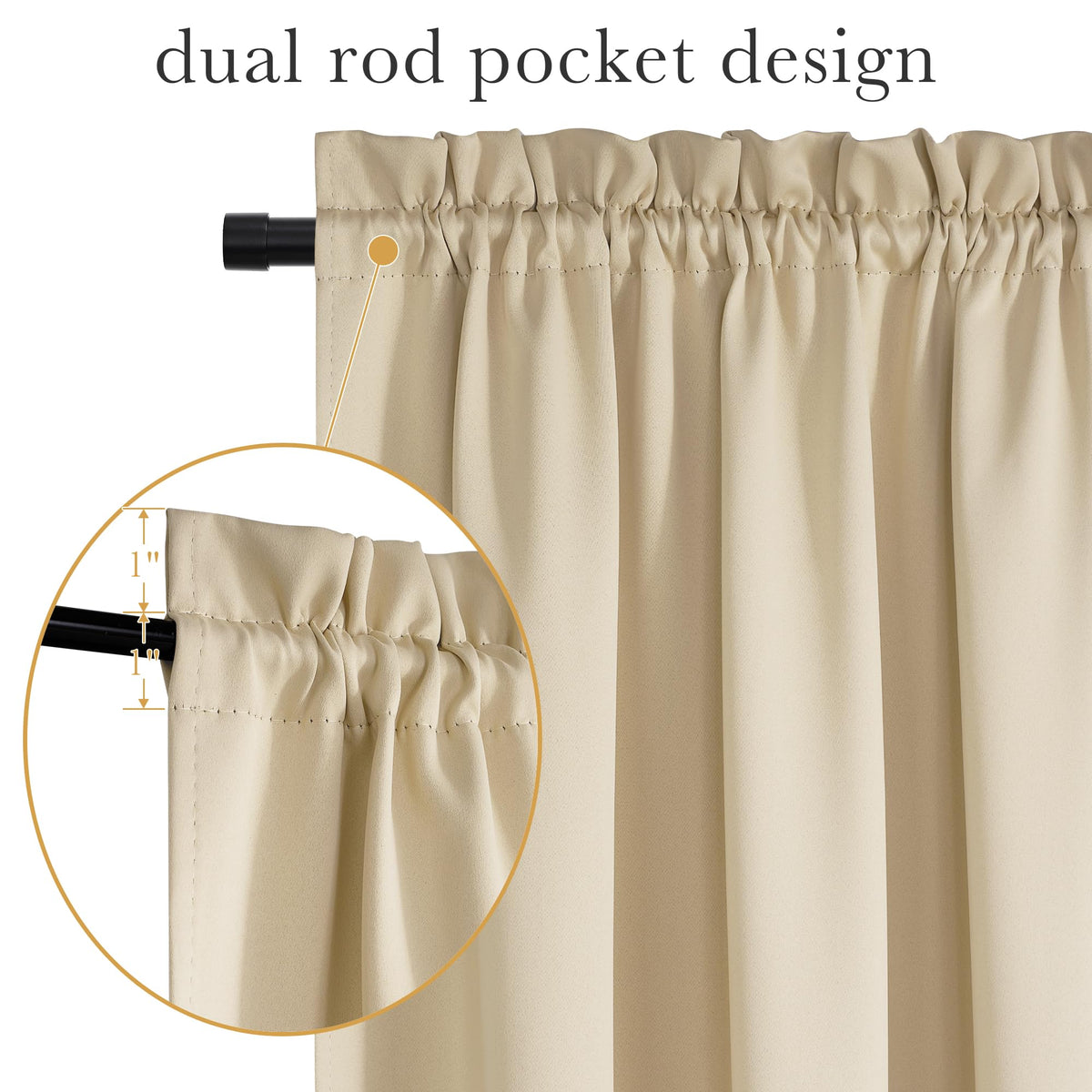 Sidelight Door Curtain 25" W x 72" L Biscotti Beige 1 Panel G981423