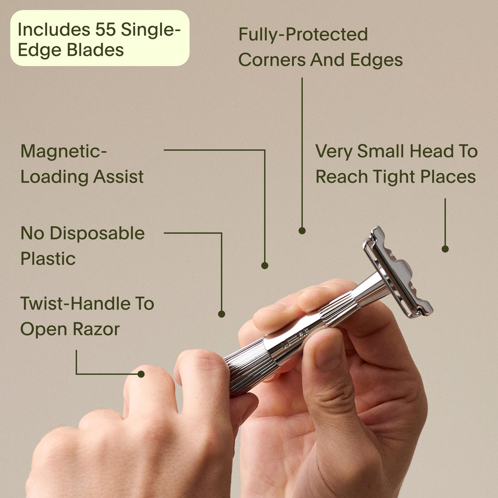 Black All-Metal Single Blade Razor R399