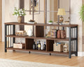 63” Long Low Open Wood Bookshelf F23126