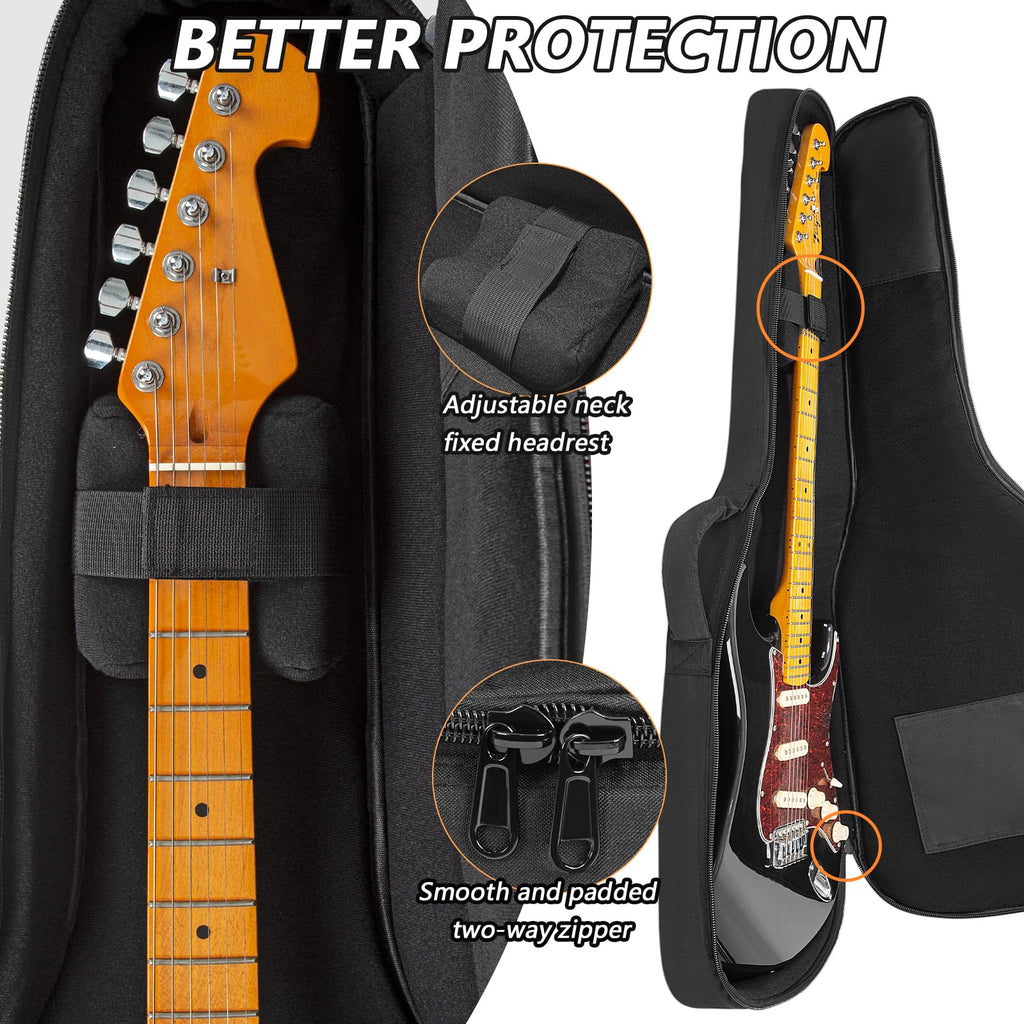 Electric Guitar Case with 0.7 Inch Thick Padding 3 Pockets O602124