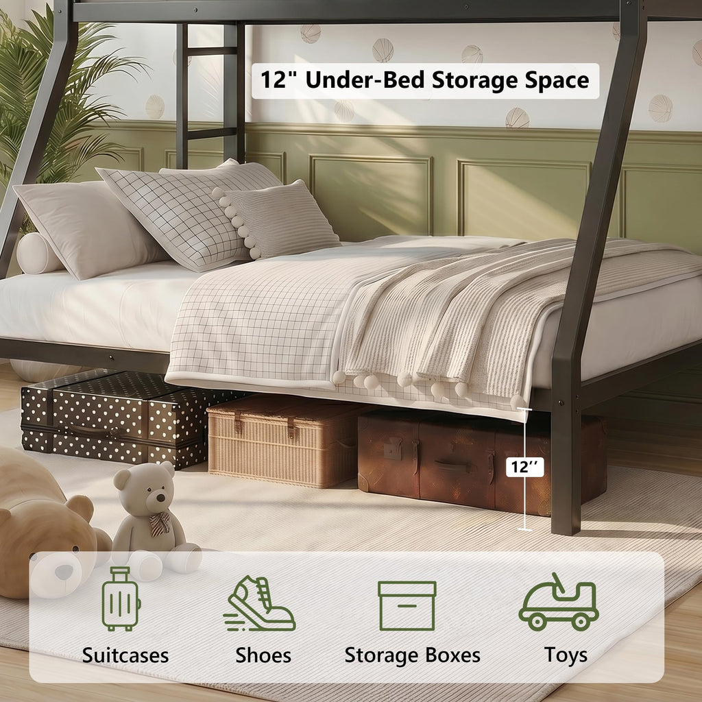 Black Twin Over Full Size Bunk Beds T88455