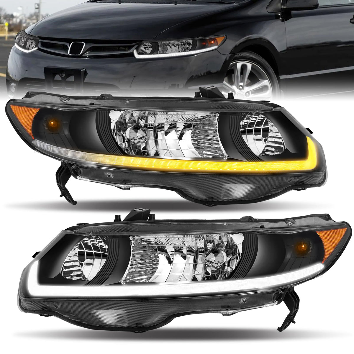 Headlight Assembly for 2006-2011 Honda Civic 2-Door Coupe Z505365