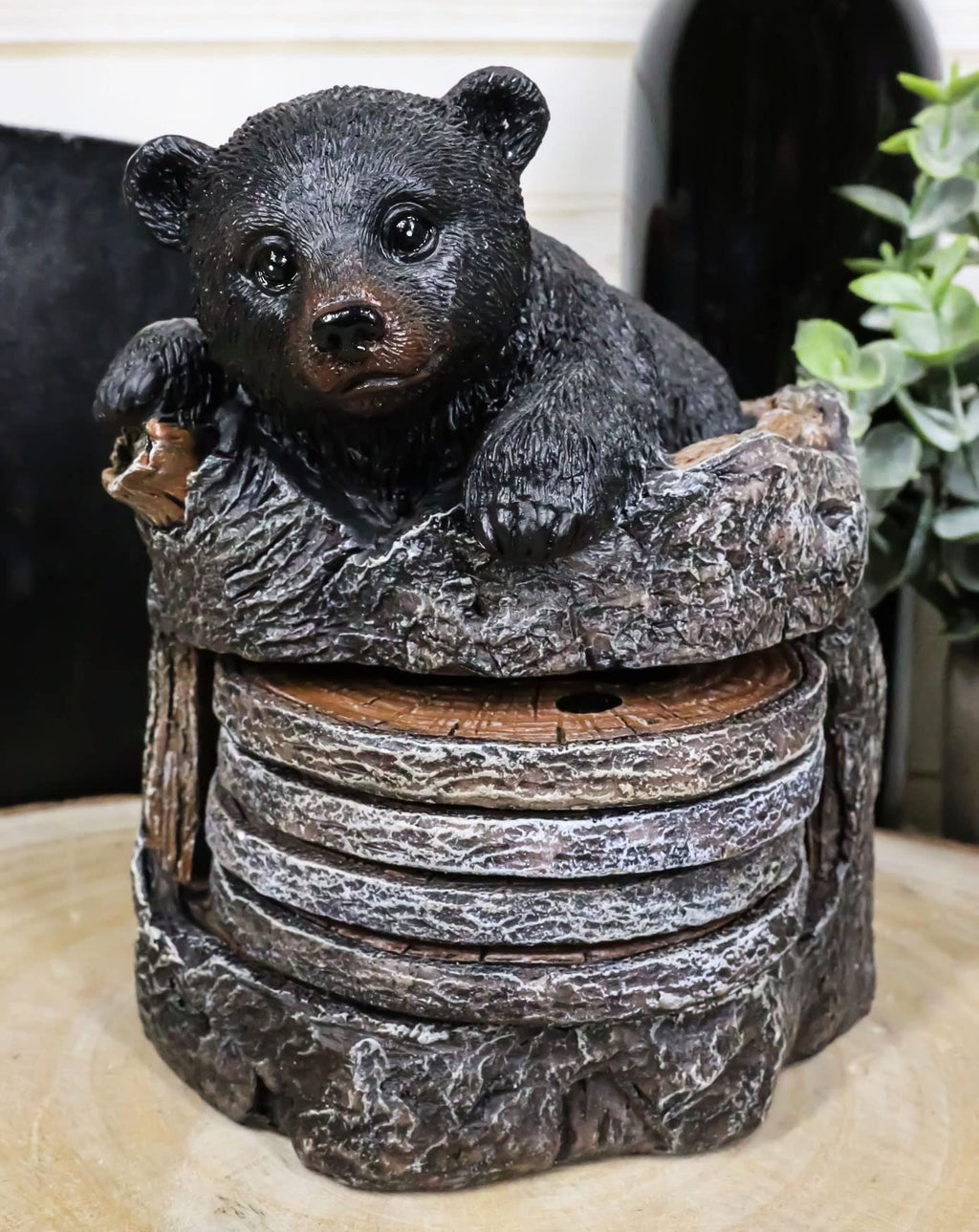 Black Bear Coaster Set with 4 Coasters N462979