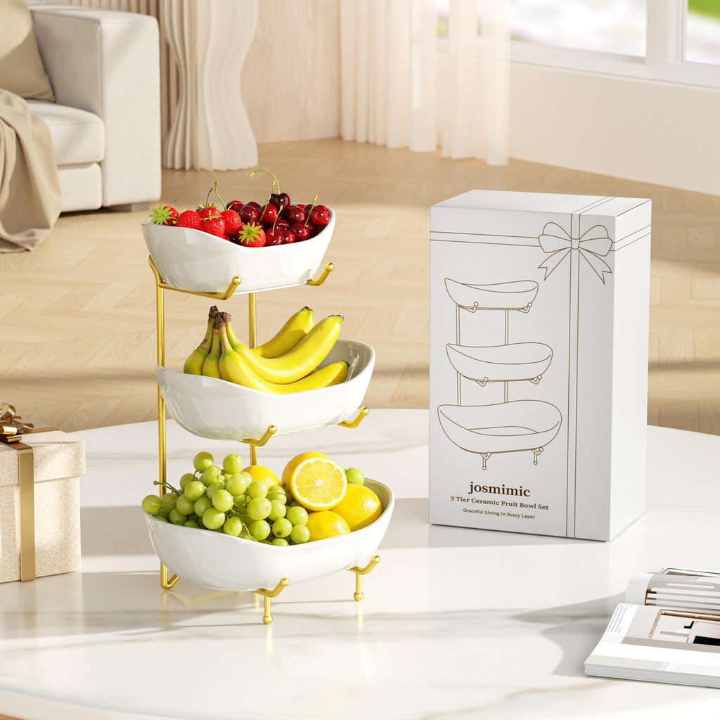 Ceramic 3 Tier Fruit Bowl F24681