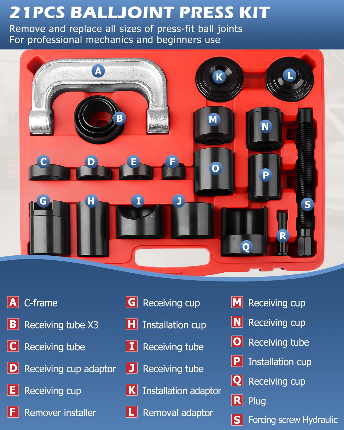 21 Pcs Ball Joint Press Service Kit O572027