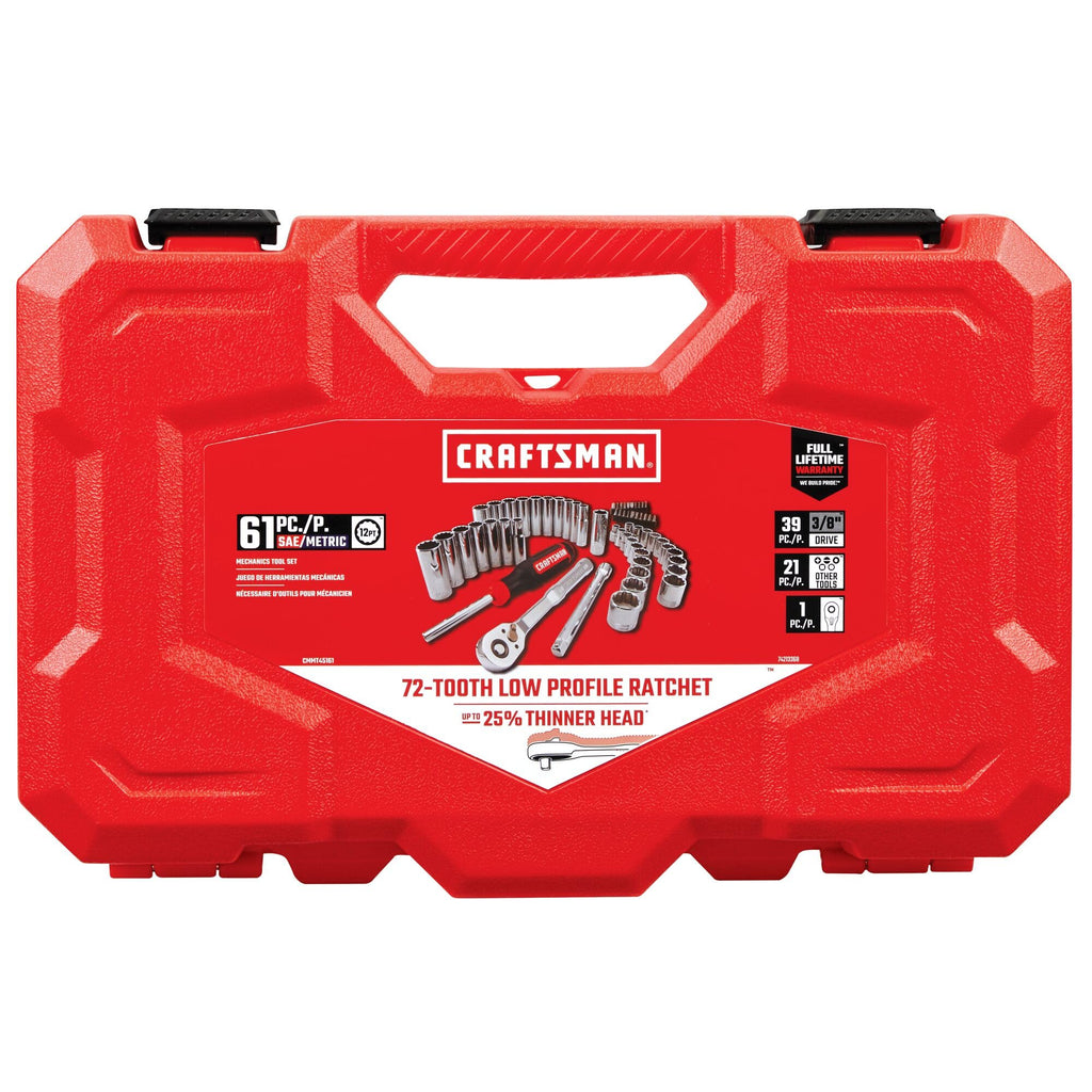 Mechanics Tool Set, 3/8 Inch Drive, 61 Piece O8800