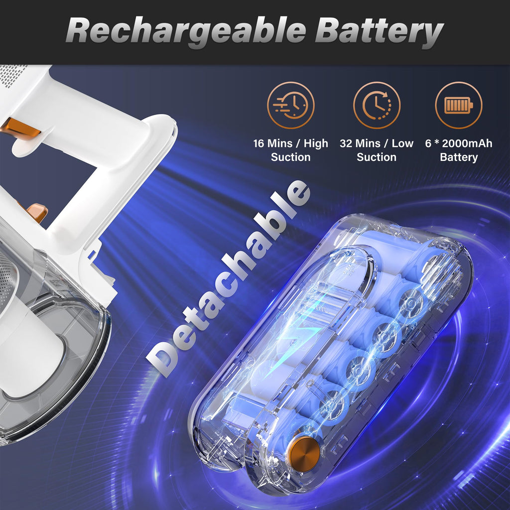 Cordless Stick Vacuum Cleaner 40000Pa Lightweight Handheld K7935