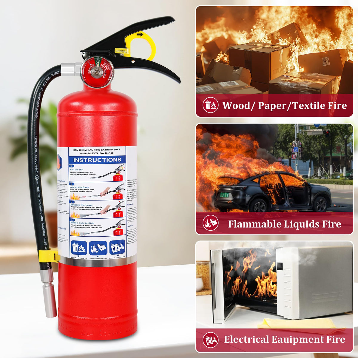 2-Pack 5 lb ABC Dry Chemical Fire Extinguishers T786