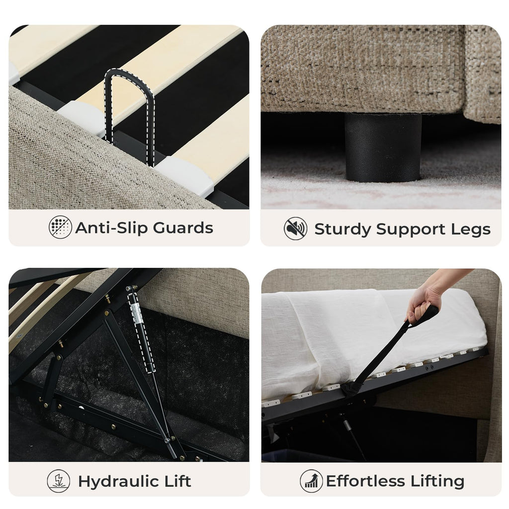 Full Size Lift Up Storage Bed Frame U250926