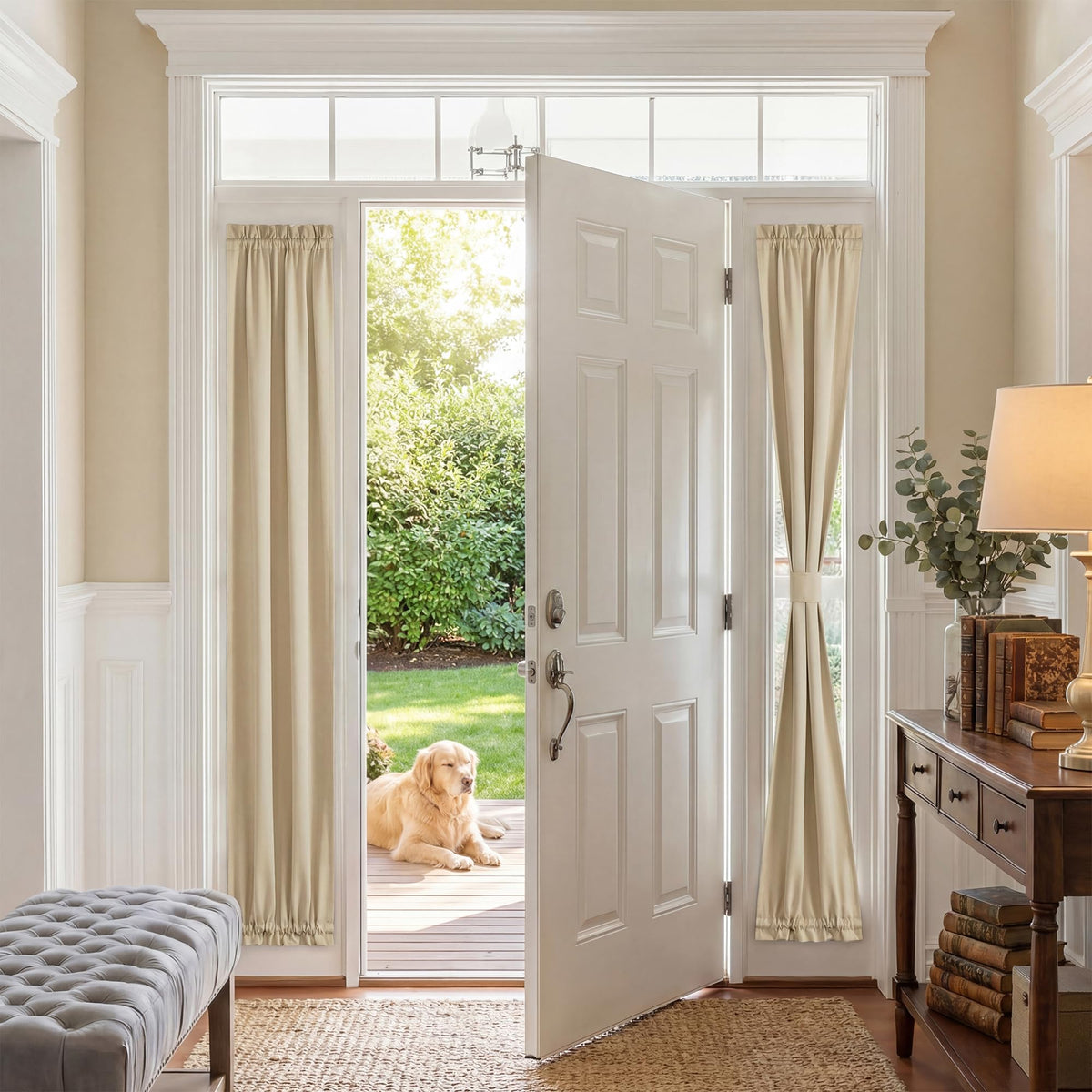 Sidelight Door Curtain 25" W x 72" L Biscotti Beige 1 Panel G981423