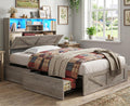 Twin Bed with Bookcase Headboard and 4 Drawers L7606
