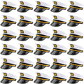 White Adjustable Captain Hats 30 Pack F282560