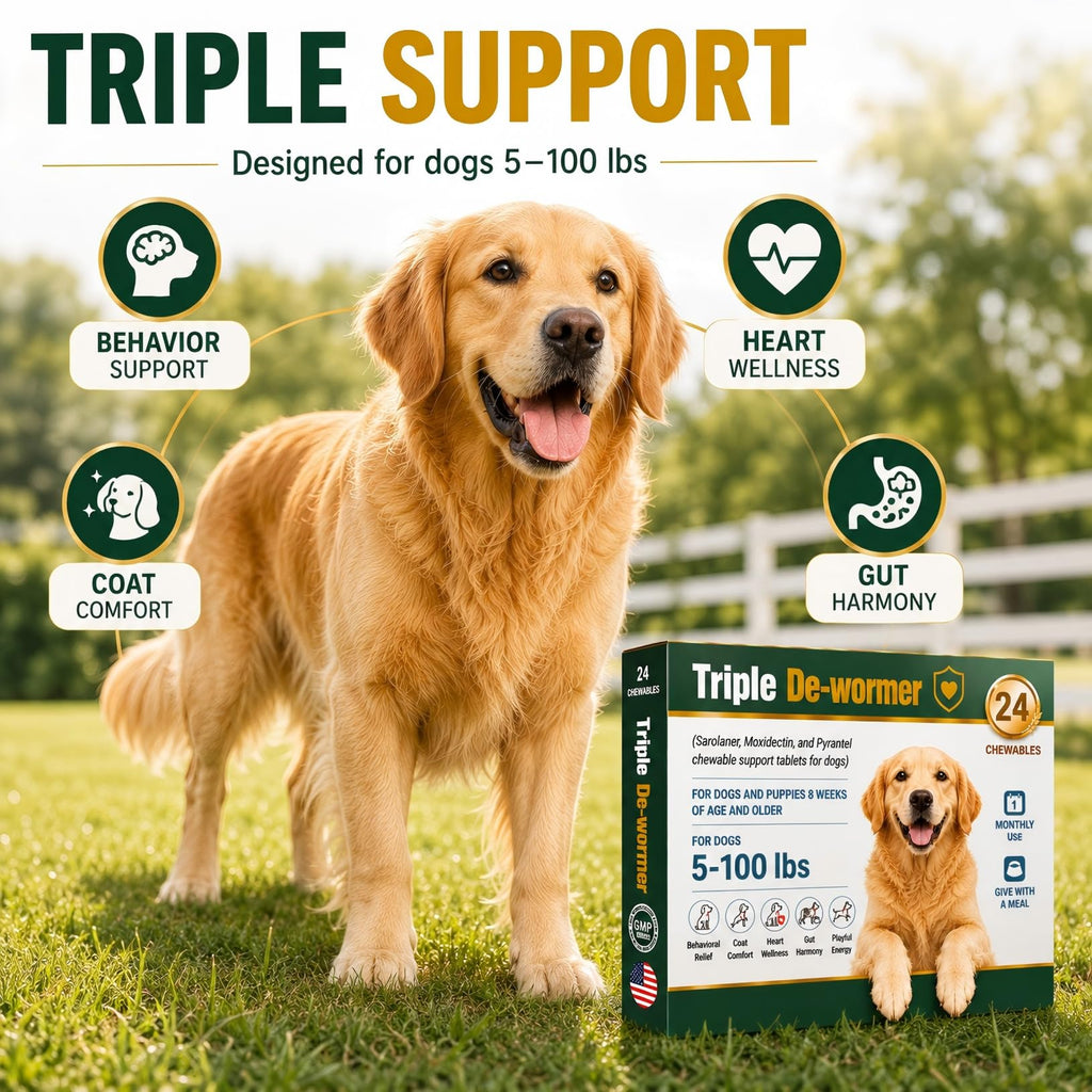 Broad Spectrum Dog Dewormer Tablets with Pyrantel Pamoate, 24 Tablets Y17629