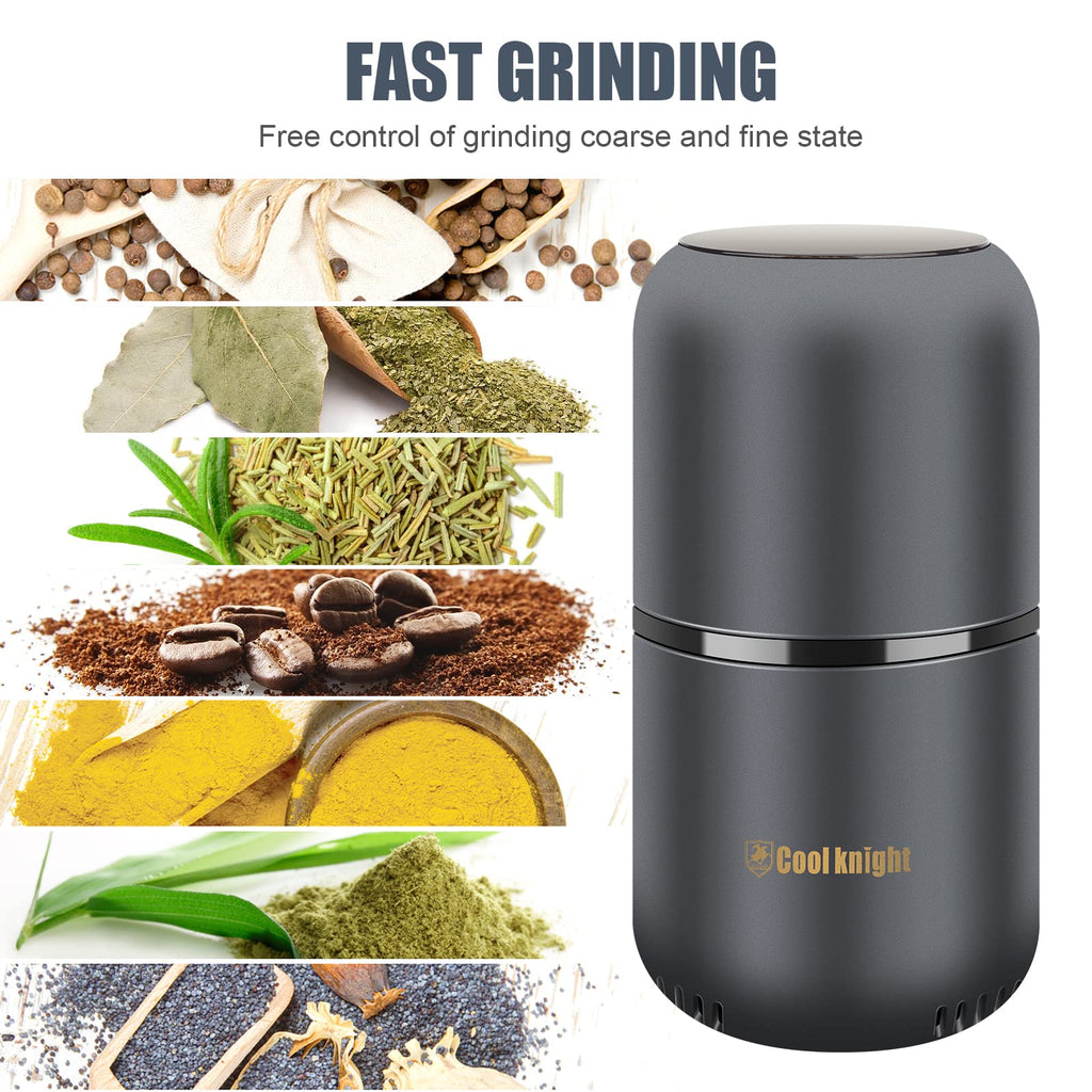 Electric Herb Grinder with Pollen Catcher 7.5" Grey A262327
