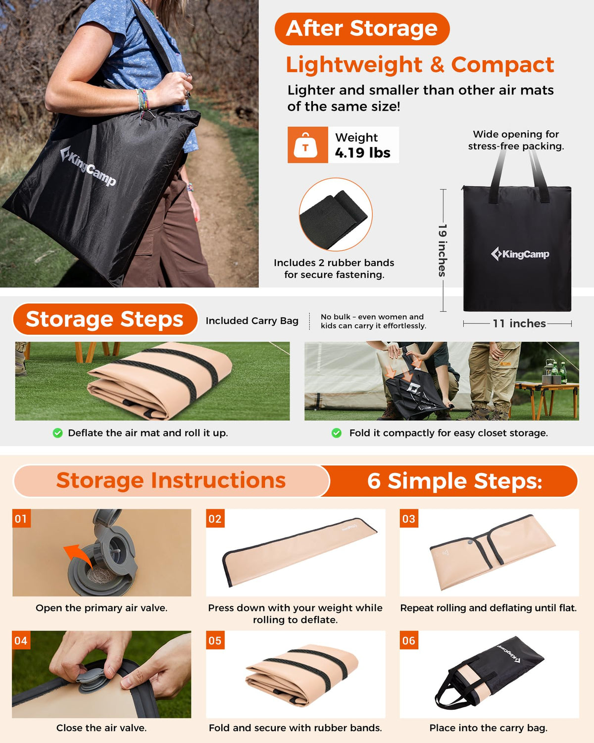 Portable Camping Cot & Single-Size Inflatable Sleeping Pad R124
