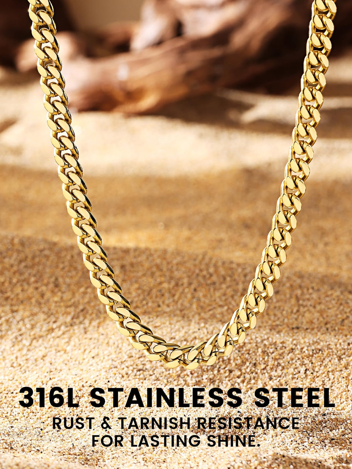 Stainless Steel Cuban Link Chain Necklace H9608