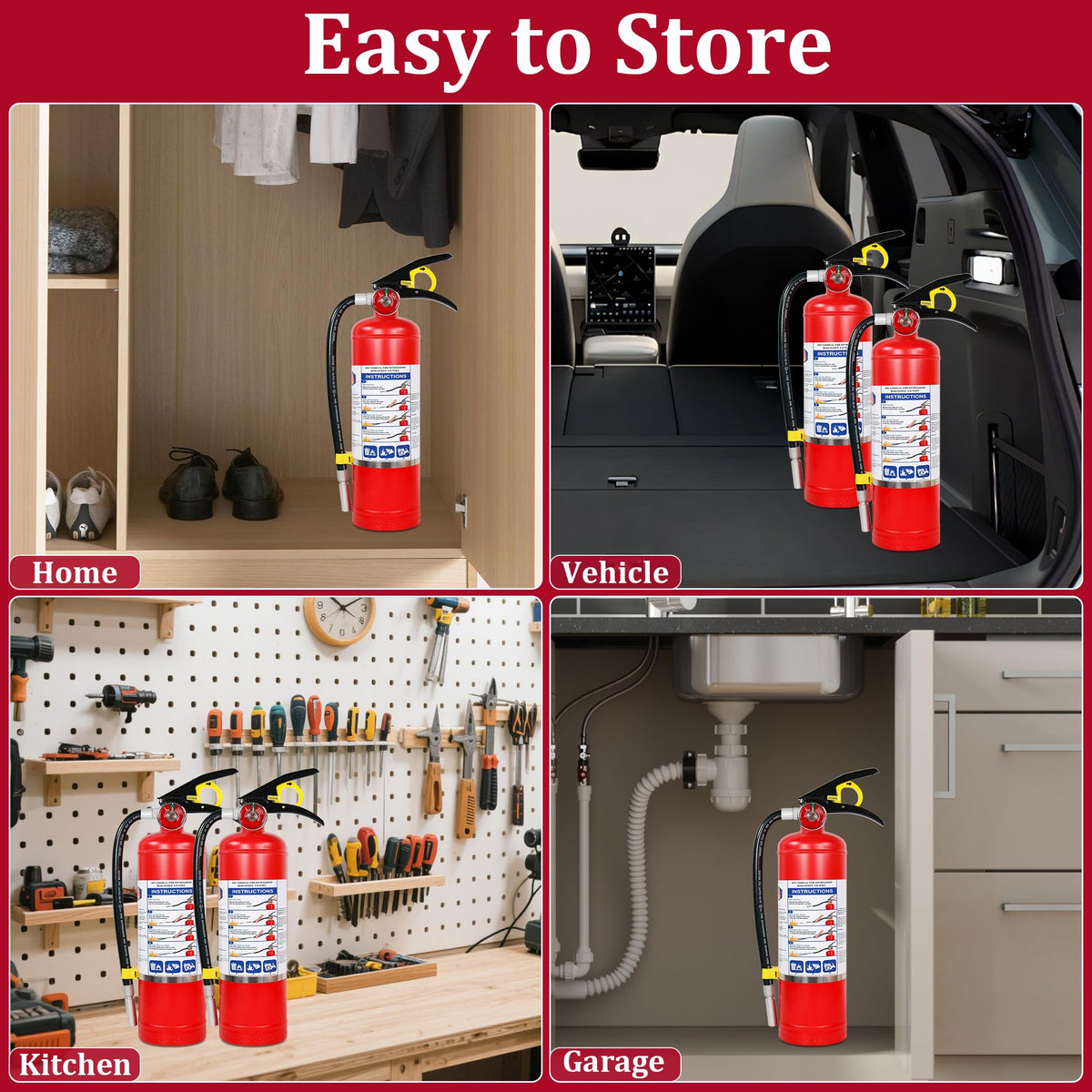 2-Pack 5 lb ABC Dry Chemical Fire Extinguishers T786