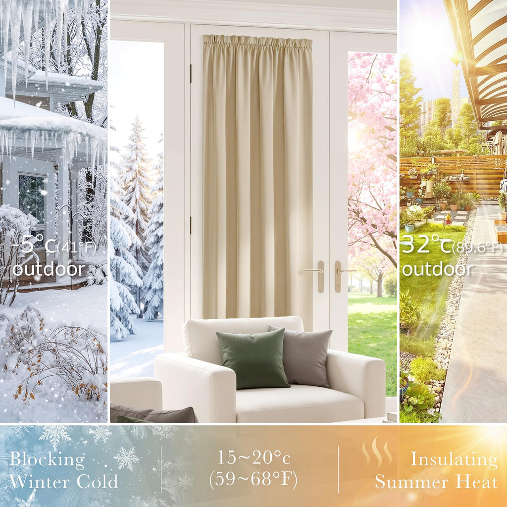 Sidelight Door Curtain 25" W x 72" L Biscotti Beige 1 Panel G981423