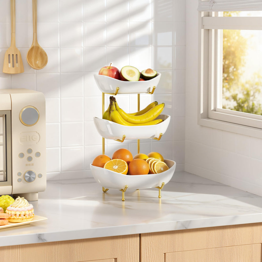 Ceramic 3 Tier Fruit Bowl F24681