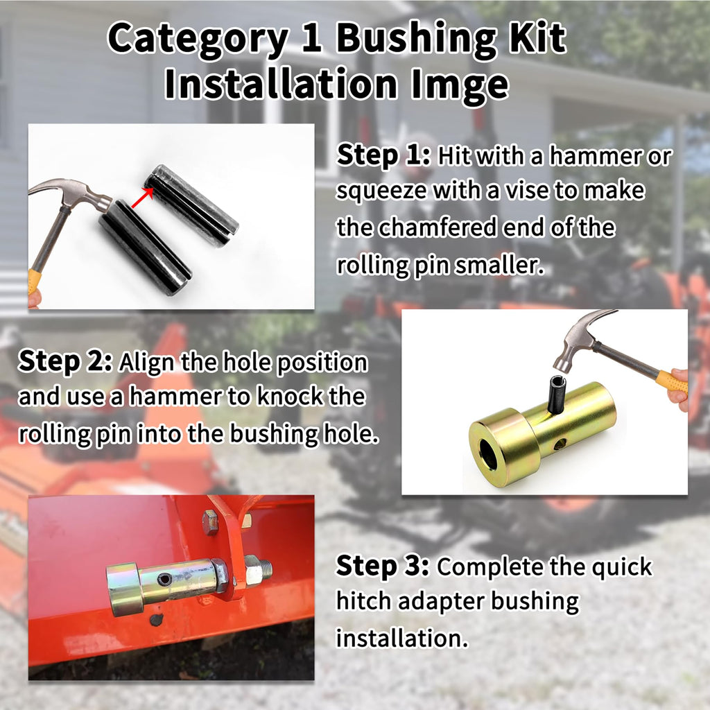 Quick Hitch Adapter Bushing Set with Top Link Bushings, 2 Pair, Gold K249