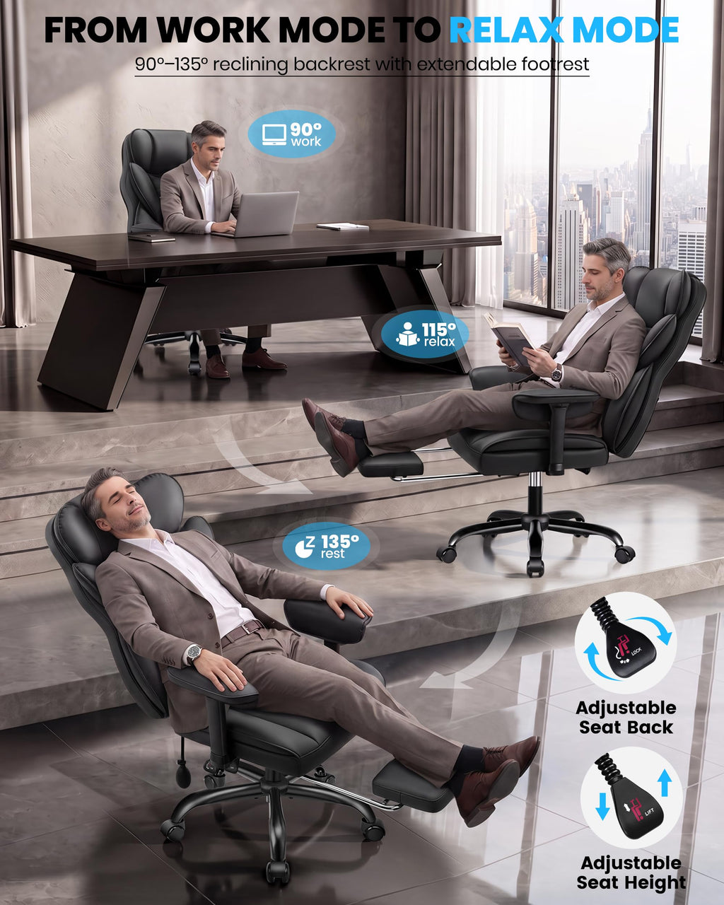 Office Chair with Adjustable Lumbar Support N416989