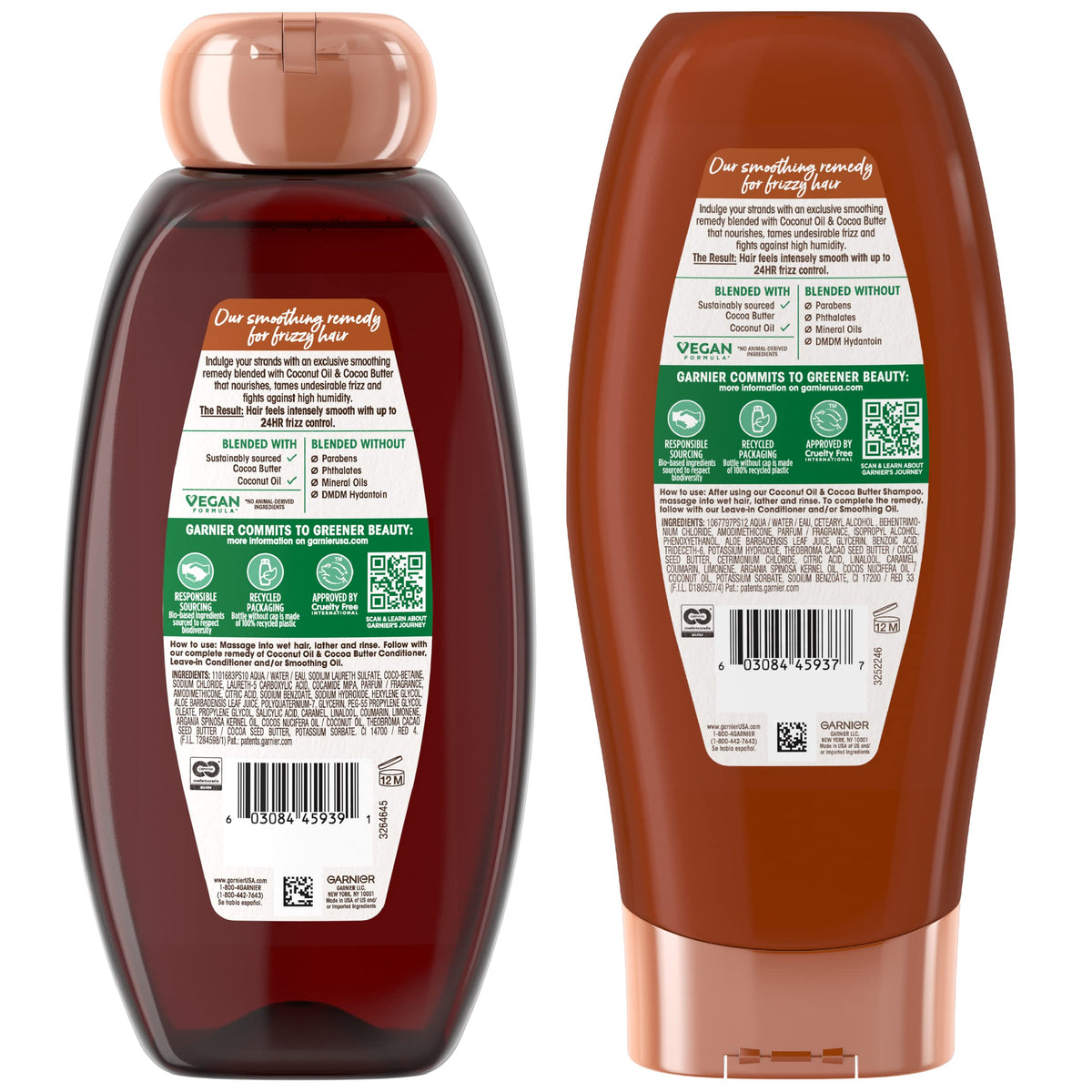 Smoothing Shampoo and Conditioner Set Coconut Oil Cocoa Butter 44 Fl Oz W82343