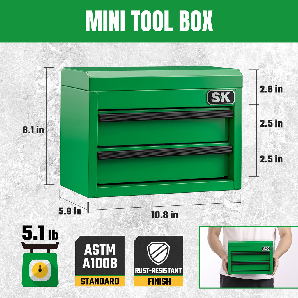 Mini Metal Tool Box with 2 Drawers V878