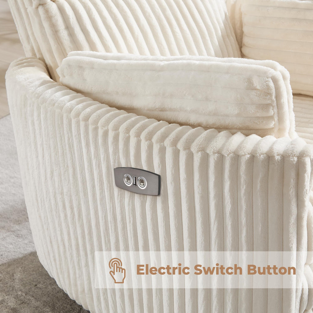 Power Recliner Swivel Glider Rocking Chair with USB Port E93967