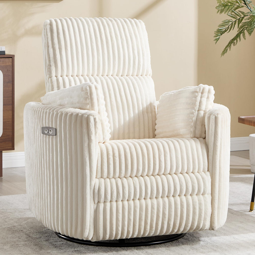 Power Recliner Swivel Glider Rocking Chair with USB Port E93967
