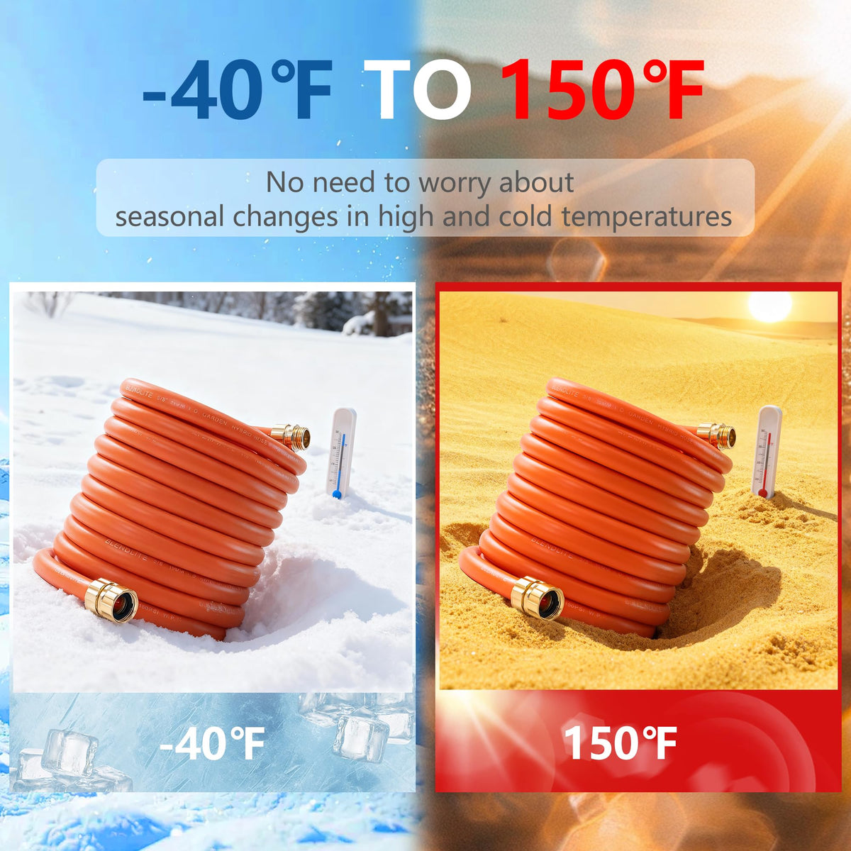 100ft x 5/8" All-weather Flexible Garden Hose T9894
