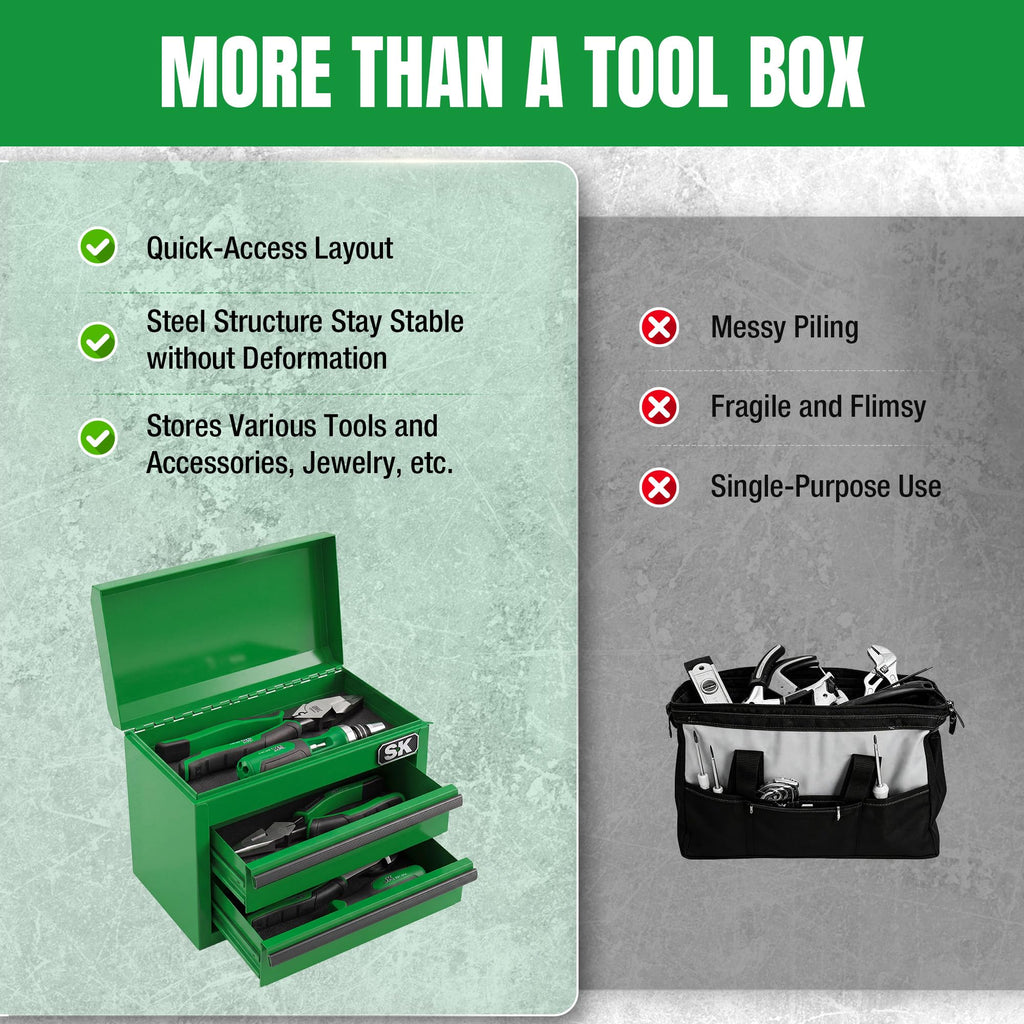 Mini Metal Tool Box with 2 Drawers V878