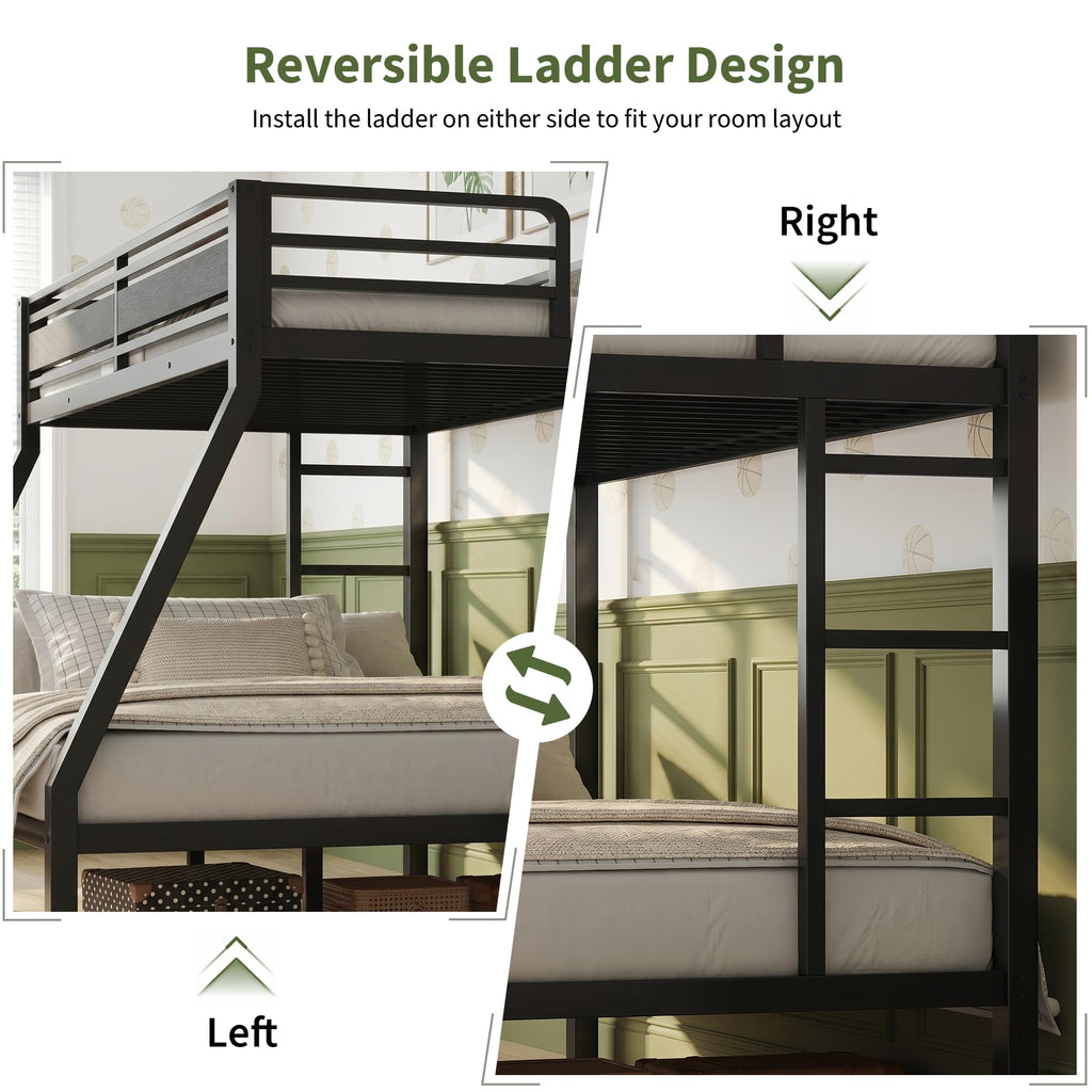 Black Twin Over Full Size Bunk Beds T88455
