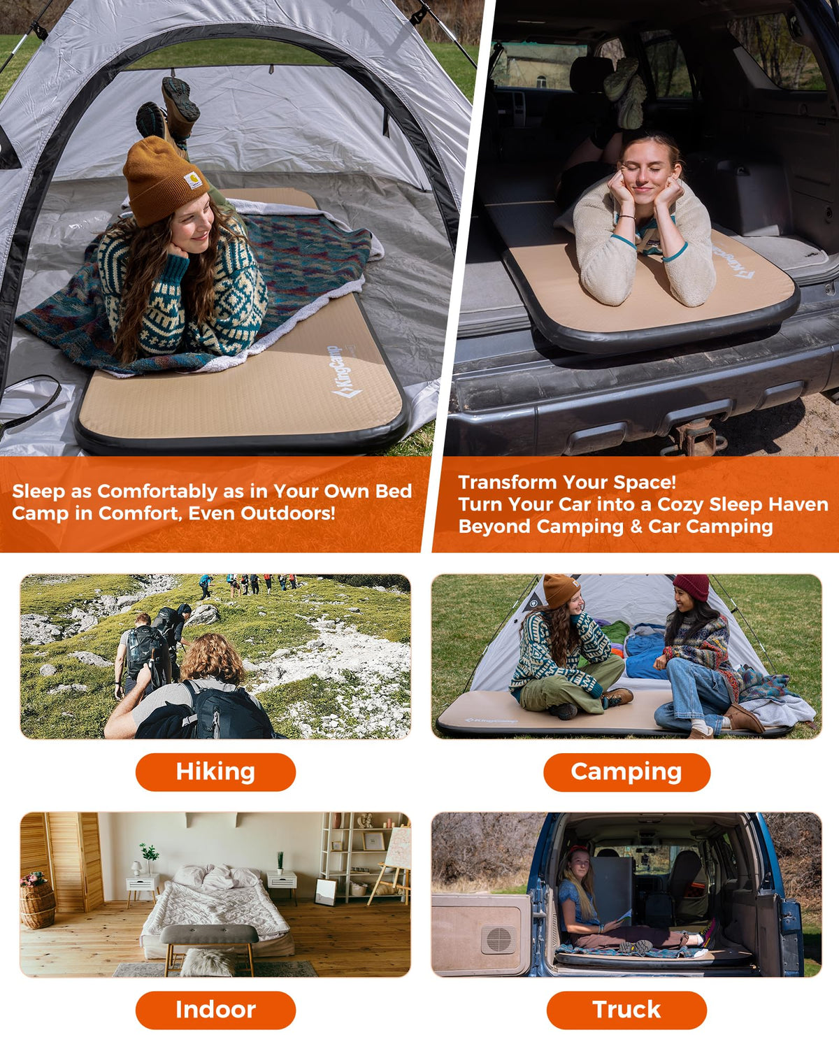 Portable Camping Cot & Single-Size Inflatable Sleeping Pad R124
