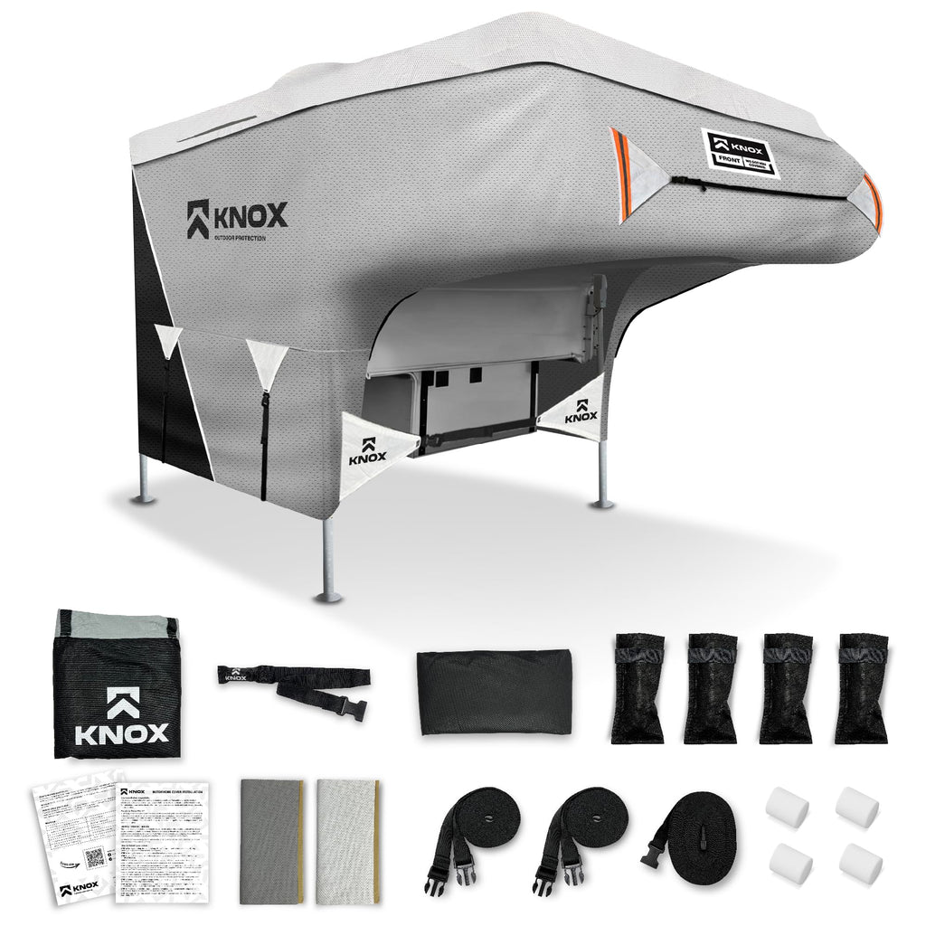 RV Truck Camper Cover with Ladder Cover and Gutter Cover O604348