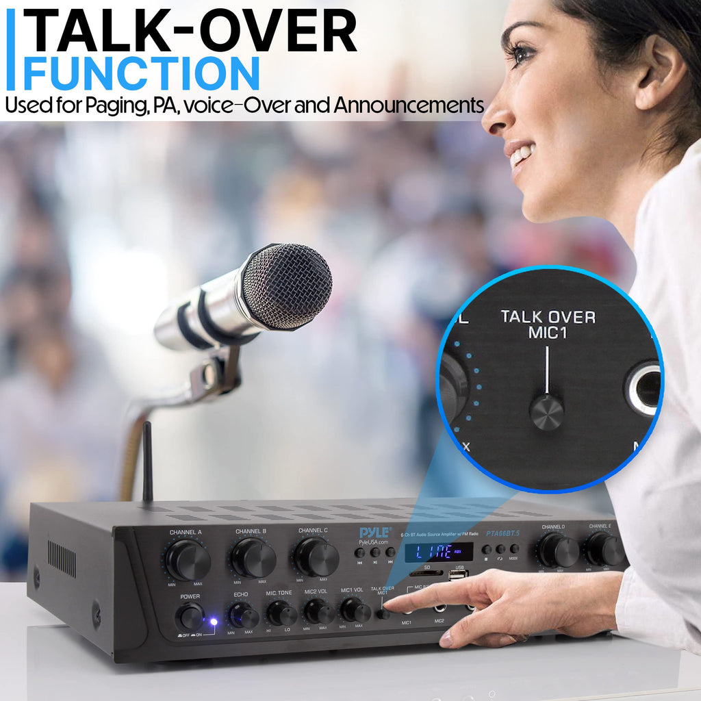 6 Channel 600 Watt Bluetooth Home Audio Amplifier K3541