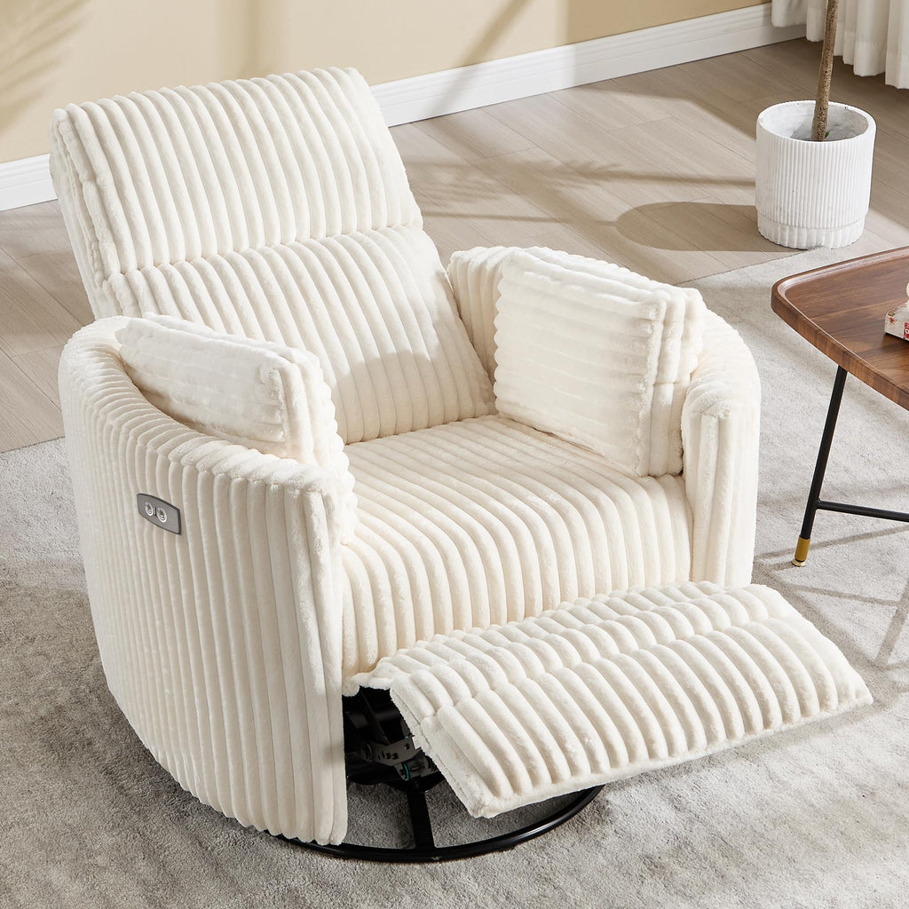 Power Recliner Swivel Glider Rocking Chair with USB Port E93967