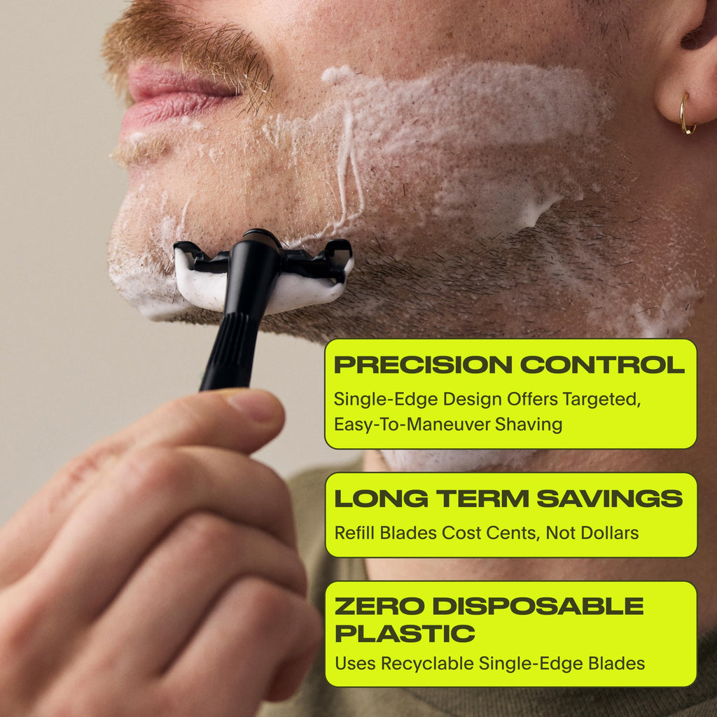 Black All-Metal Single Blade Razor R399