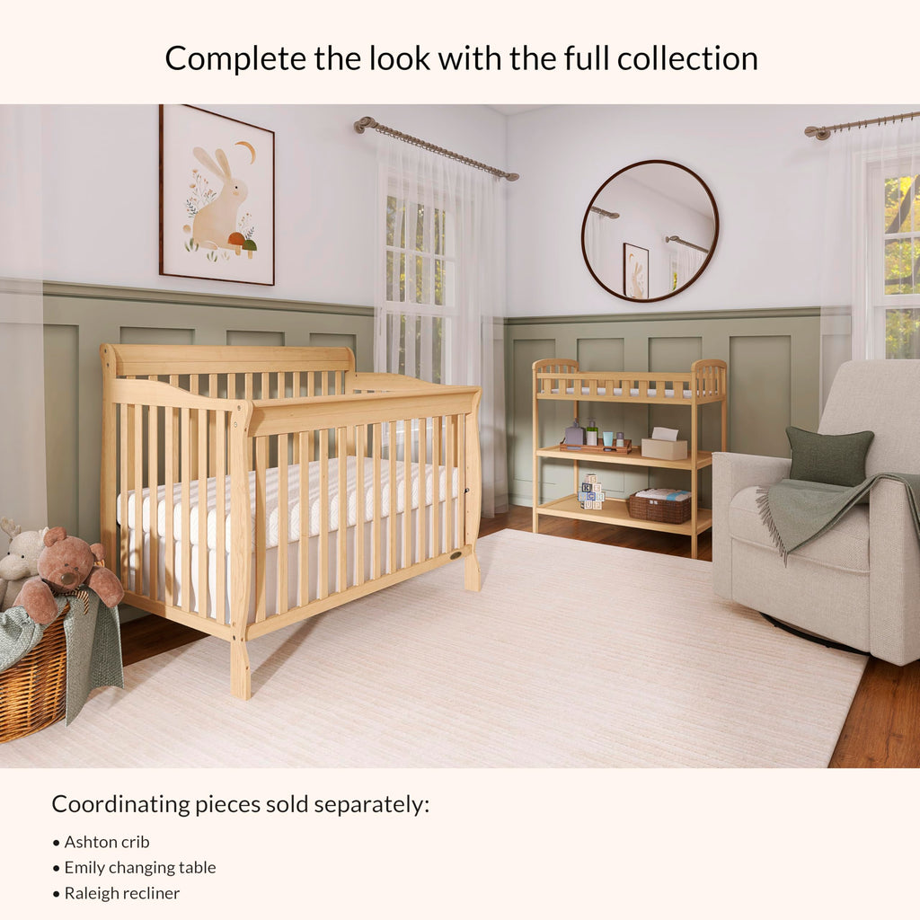Compact Portable Pinewood Changing Table with Safety Rails Q647057