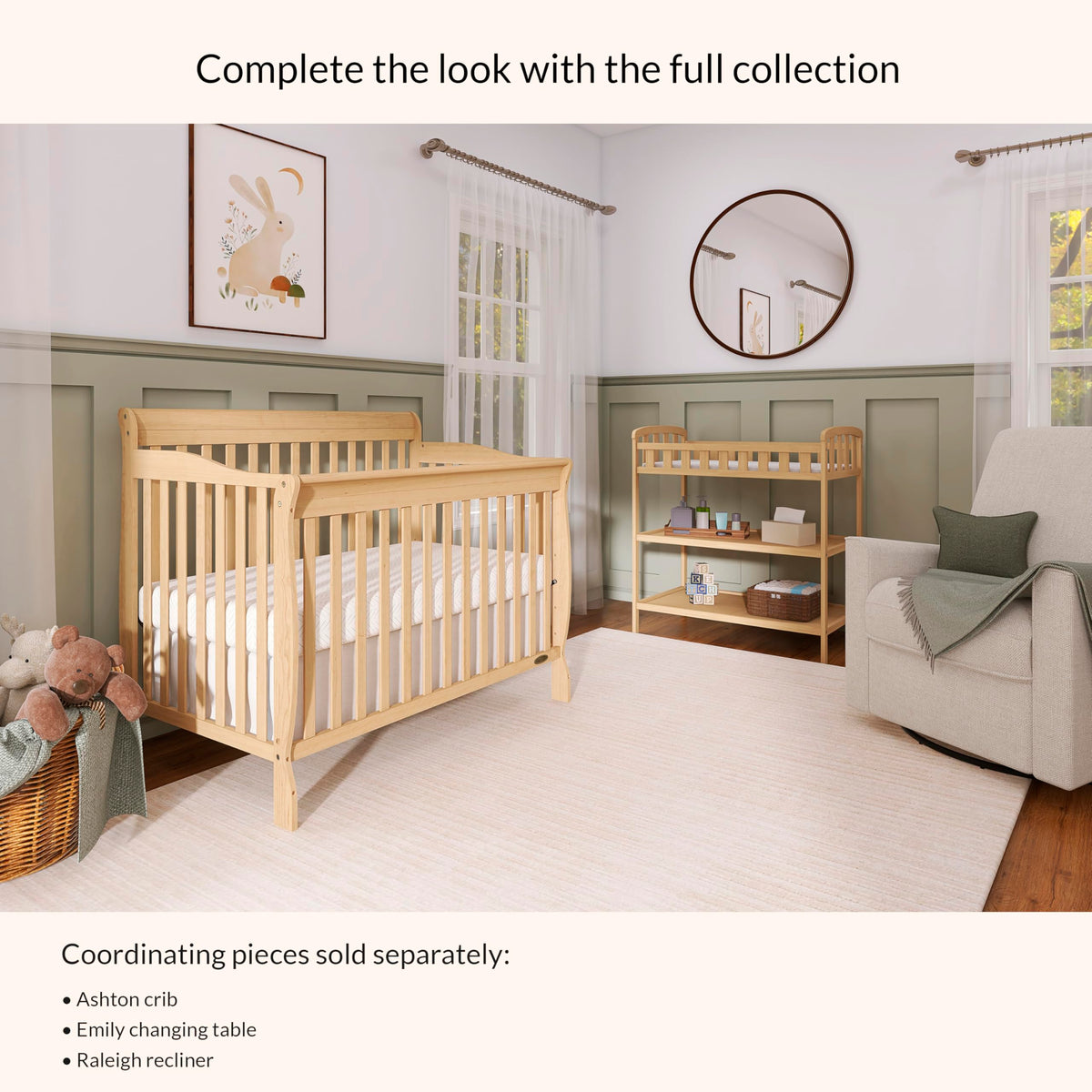 Compact Portable Pinewood Changing Table with Safety Rails Q647057