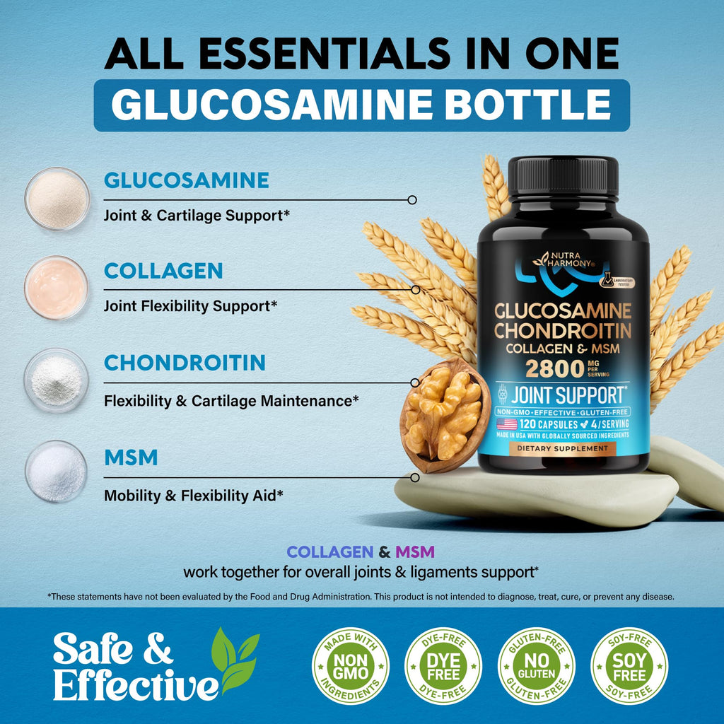 Glucosamine Chondroitin MSM Collagen 2800 mg 120 Caps Q325