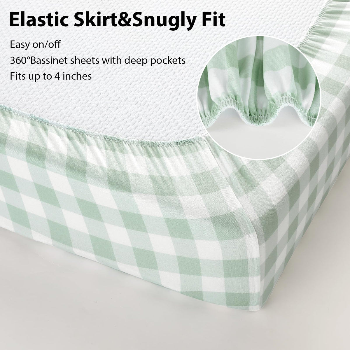 Fitted Bassinet Sheets 33”x20” 3-Pack A56283