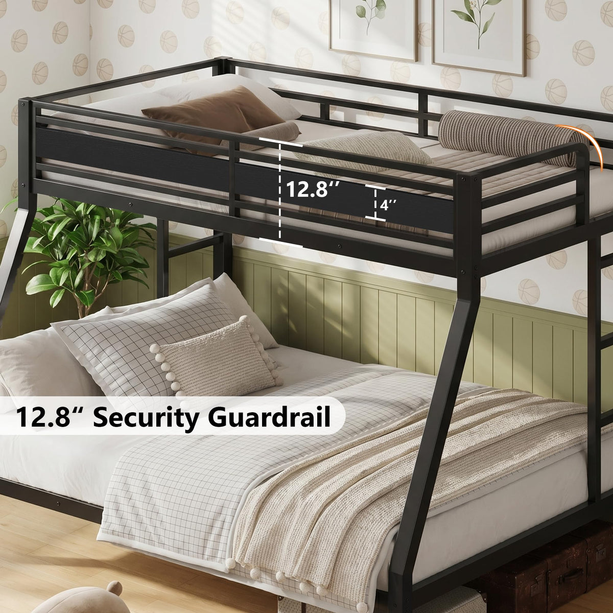 Black Twin Over Full Size Bunk Beds T88455