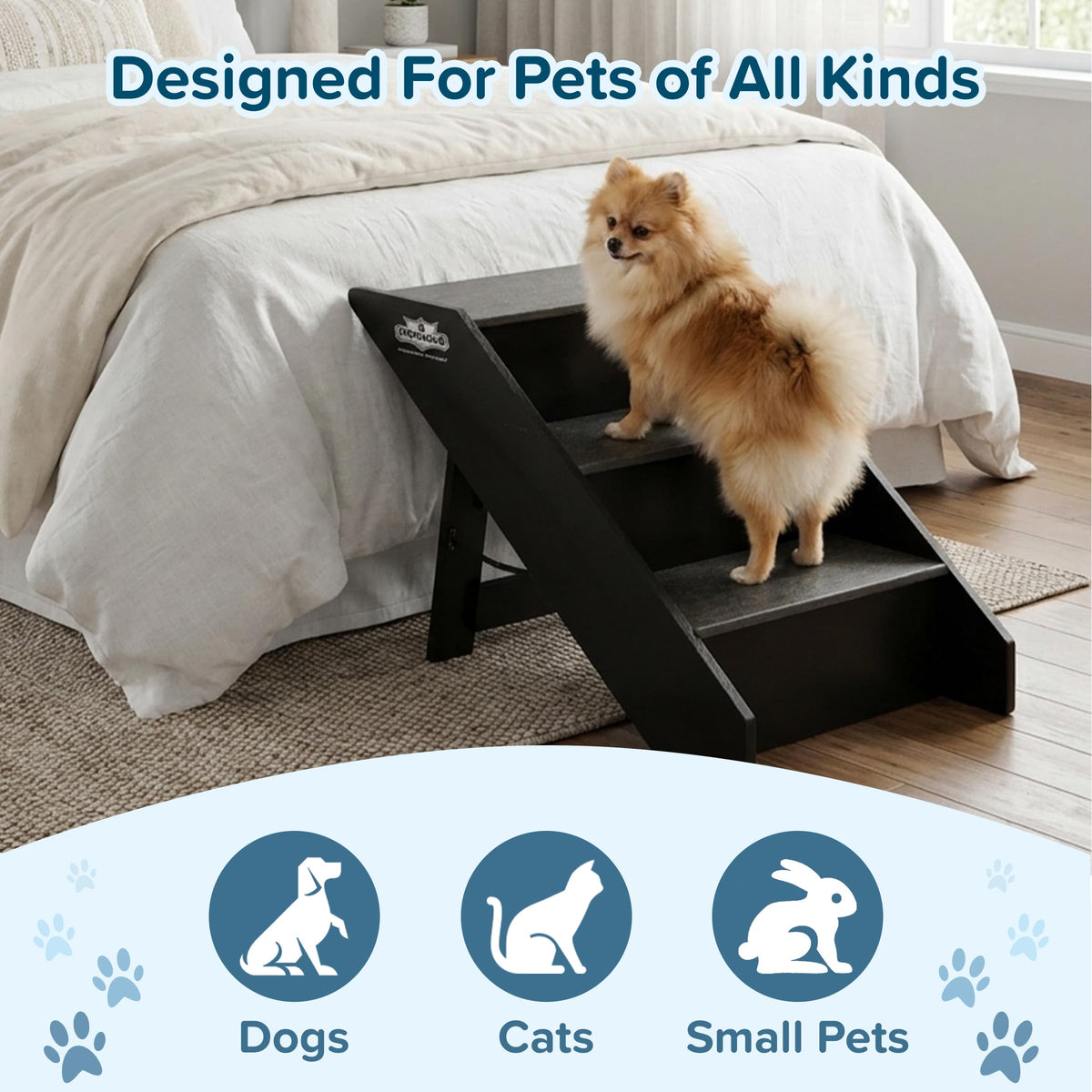 Foldable Nonslip 3-Step Pet Stairs L490