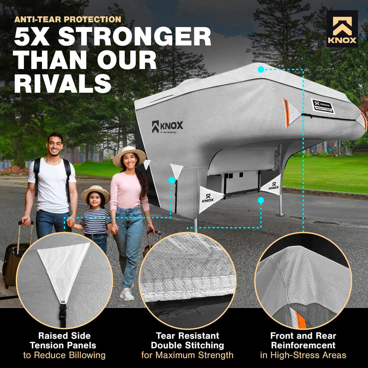 RV Truck Camper Cover with Ladder Cover and Gutter Cover O604348